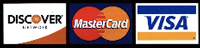 Discover, Visa, Mastercard, and American Express accepted!